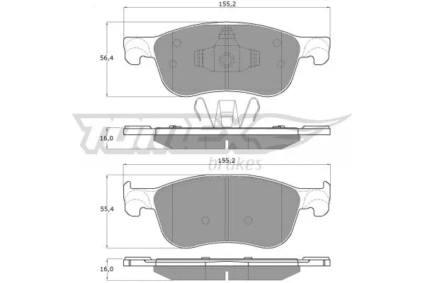 TX 18-90 TOMEX Brakes Комплект тормозных колодок, дисковый тормоз (фото 2)