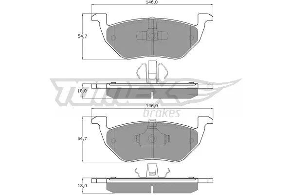 TX 18-95 TOMEX Brakes Комплект тормозных колодок, дисковый тормоз (фото 2)