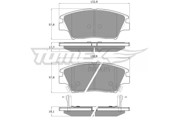 TX 19-01 TOMEX Brakes Комплект тормозных колодок, дисковый тормоз (фото 2)