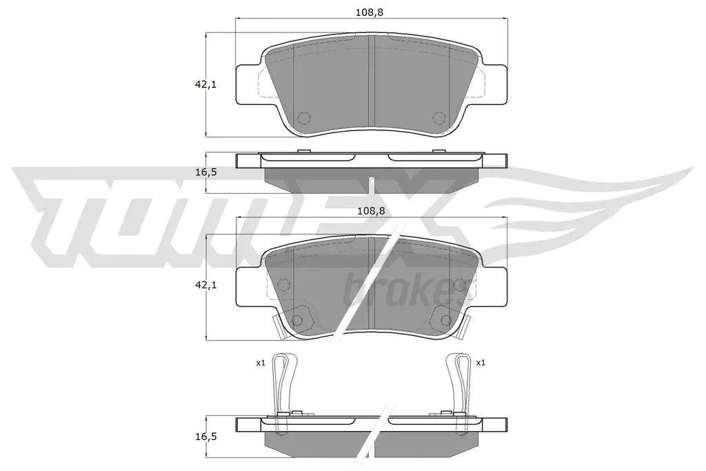 TX 19-07 TOMEX Brakes Комплект тормозных колодок, дисковый тормоз (фото 1)