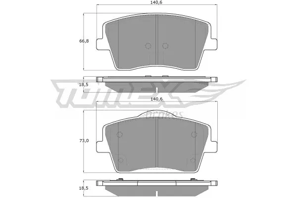 TX 19-16 TOMEX Brakes Комплект тормозных колодок, дисковый тормоз (фото 1)