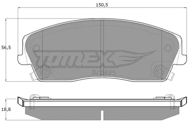 TX 19-18 TOMEX Brakes Комплект тормозных колодок, дисковый тормоз (фото 2)