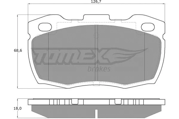 TX 19-23 TOMEX Brakes Комплект тормозных колодок, дисковый тормоз (фото 2)