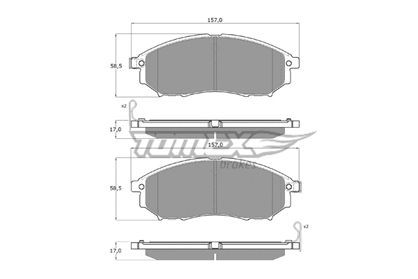 TX 19-27 TOMEX Brakes Комплект тормозных колодок, дисковый тормоз (фото 2)