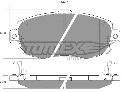 TX 19-34 TOMEX Brakes Комплект тормозных колодок, дисковый тормоз (фото 2)