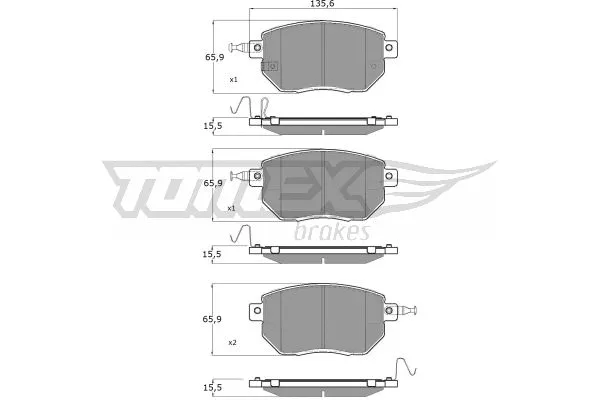 TX 19-39 TOMEX Brakes Комплект тормозных колодок, дисковый тормоз (фото 1)