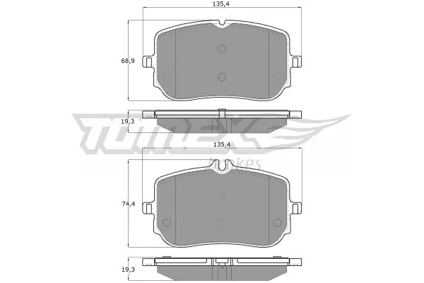 TX 19-48 TOMEX Brakes Комплект тормозных колодок, дисковый тормоз (фото 2)