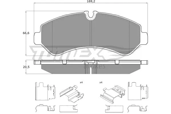 TX 19-52 TOMEX Brakes Комплект тормозных колодок, дисковый тормоз (фото 1)