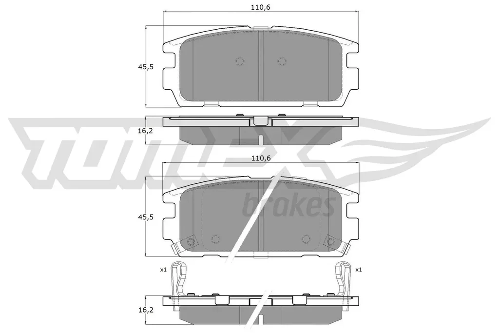 TX 19-58 TOMEX Brakes Комплект тормозных колодок, дисковый тормоз (фото 1)