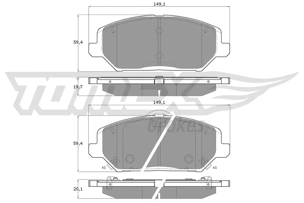 TX 19-59 TOMEX Brakes Комплект тормозных колодок, дисковый тормоз (фото 1)