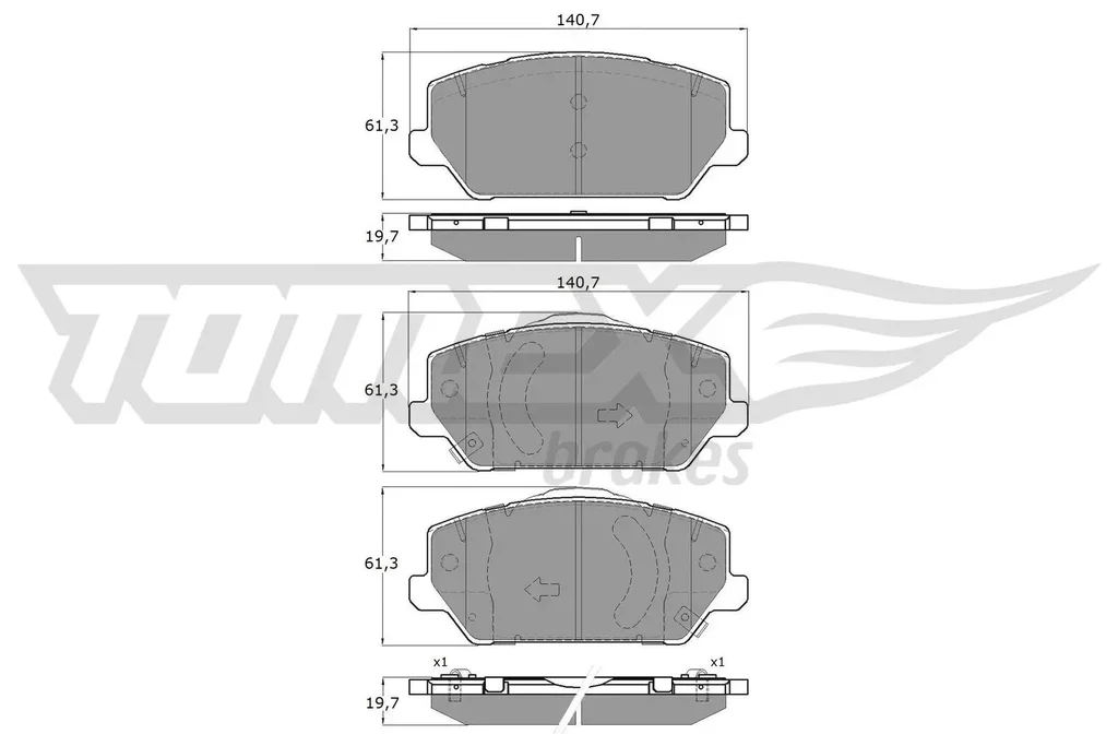 TX 19-60 TOMEX Brakes Комплект тормозных колодок, дисковый тормоз (фото 1)