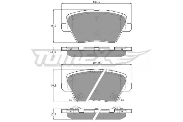 TX 19-62 TOMEX Brakes Комплект тормозных колодок, дисковый тормоз (фото 1)