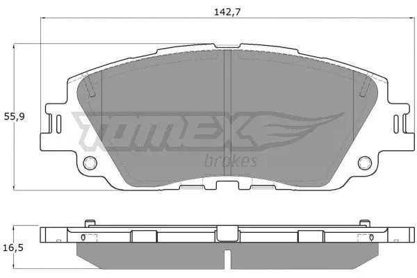 TX 19-64 TOMEX Brakes Комплект тормозных колодок, дисковый тормоз (фото 2)