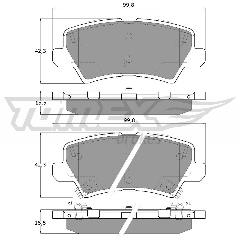 TX 19-67 TOMEX Brakes Комплект тормозных колодок, дисковый тормоз (фото 2)