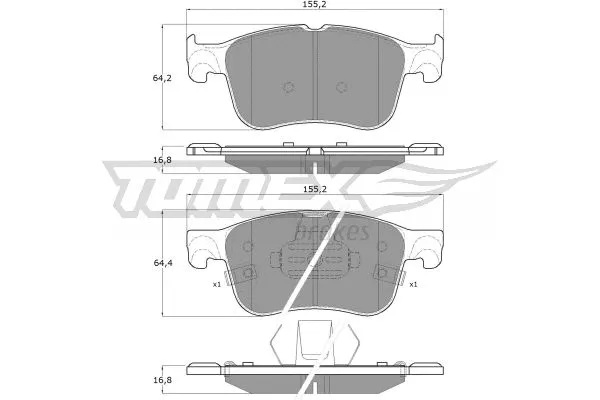 TX 19-70 TOMEX Brakes Комплект тормозных колодок, дисковый тормоз (фото 2)