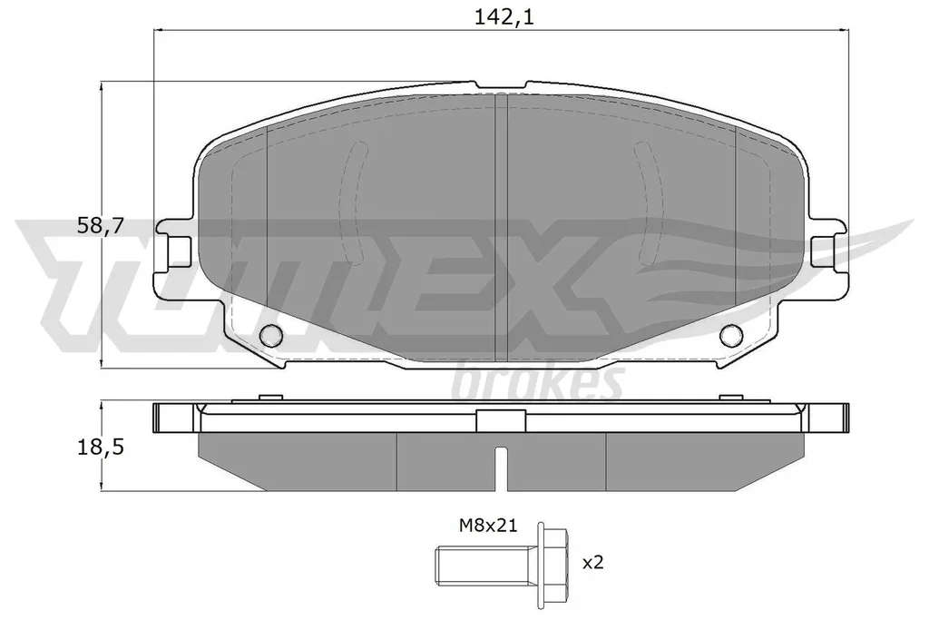 TX 19-74 TOMEX Brakes Комплект тормозных колодок, дисковый тормоз (фото 1)