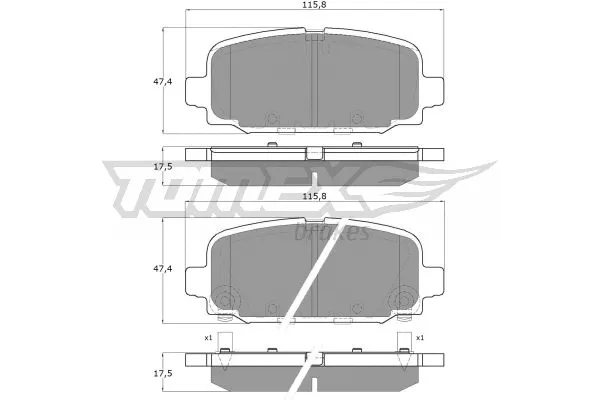 TX 19-79 TOMEX Brakes Комплект тормозных колодок, дисковый тормоз (фото 2)