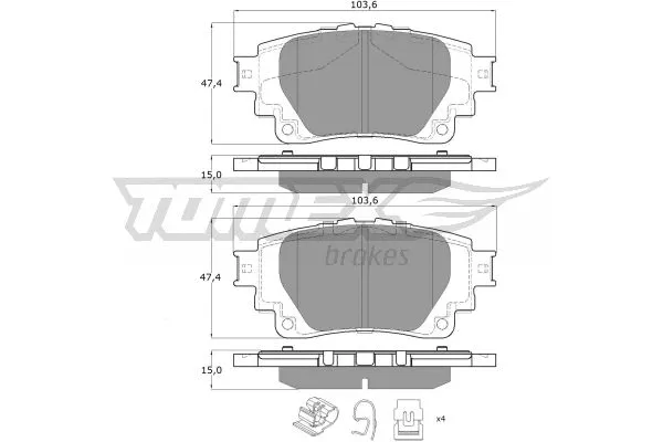 TX 19-81 TOMEX Brakes Комплект тормозных колодок, дисковый тормоз (фото 1)