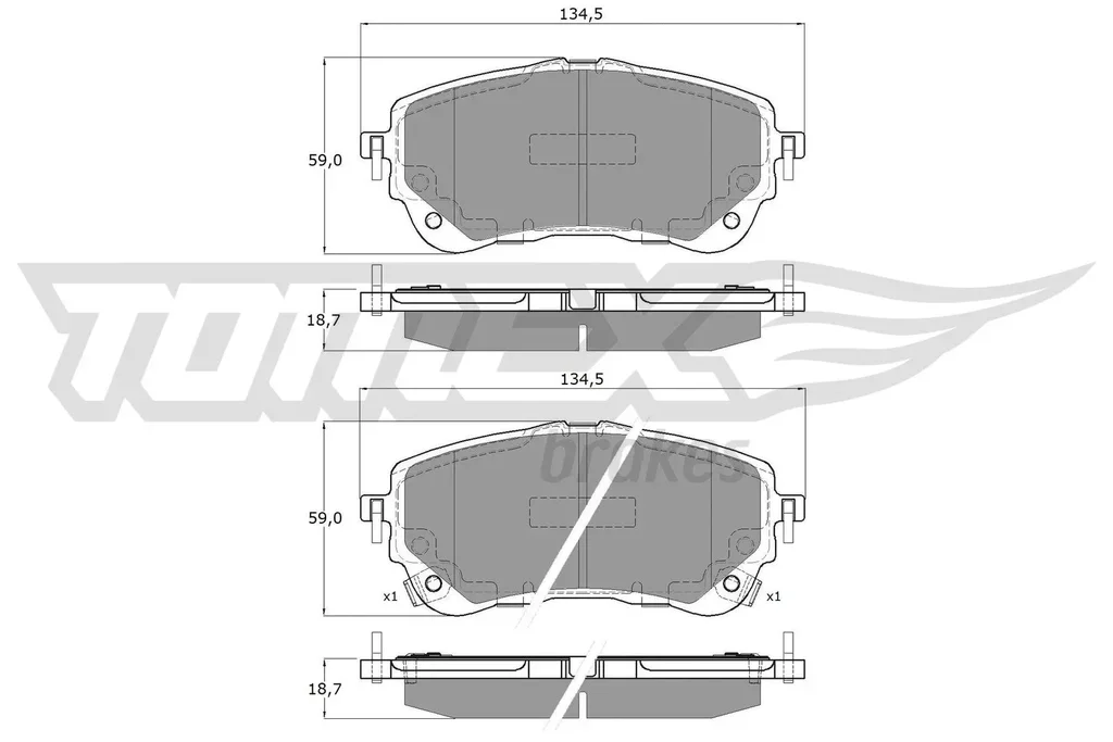 TX 19-82 TOMEX Brakes Комплект тормозных колодок, дисковый тормоз (фото 1)