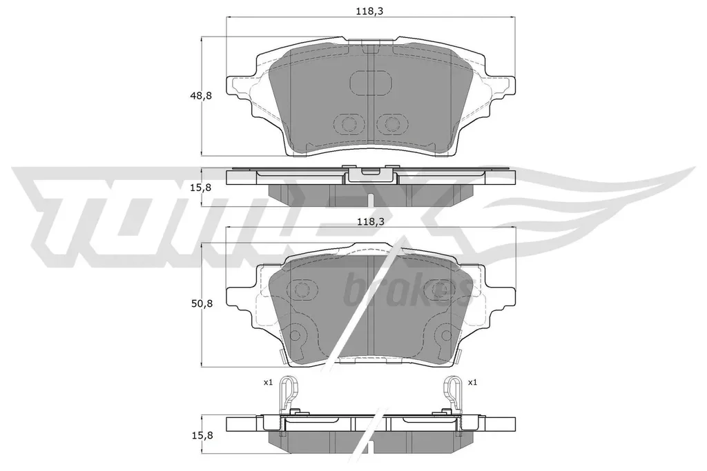 TX 19-83 TOMEX Brakes Комплект тормозных колодок, дисковый тормоз (фото 1)