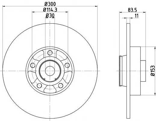 8DD 355 119-311 BEHR/HELLA/PAGID Тормозной диск (фото 1)