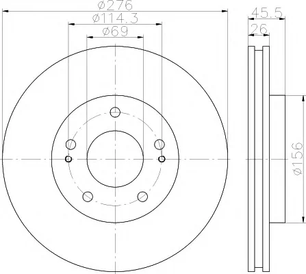 8DD 355 119-961 BEHR/HELLA/PAGID Тормозной диск (фото 1)