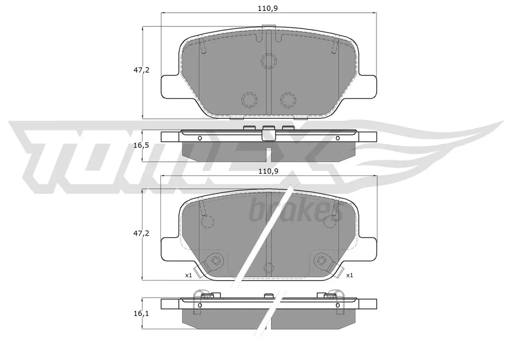 TX 60-06 TOMEX Brakes Комплект тормозных колодок, дисковый тормоз (фото 1)