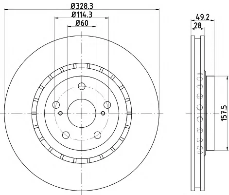 8DD 355 120-051 BEHR/HELLA/PAGID Тормозной диск (фото 1)