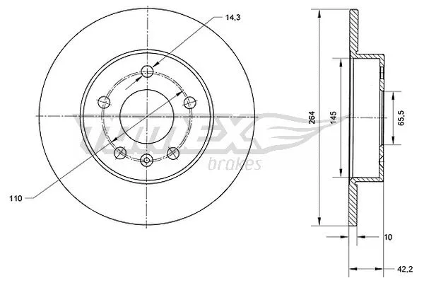 TX 70-06 TOMEX Brakes Тормозной диск (фото 1)