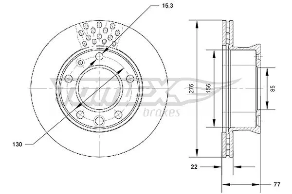 TX 70-07 TOMEX Brakes Тормозной диск (фото 1)