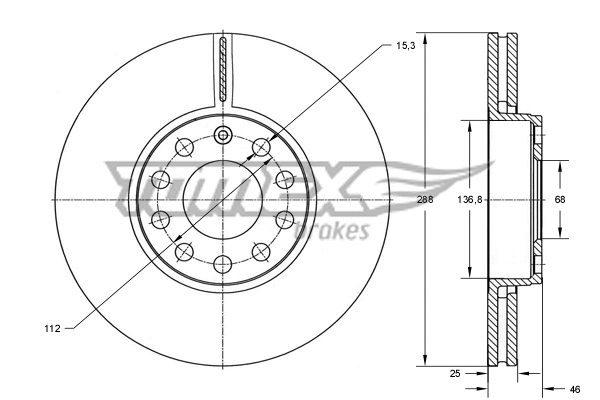 TX 70-14 TOMEX Brakes Тормозной диск (фото 1)