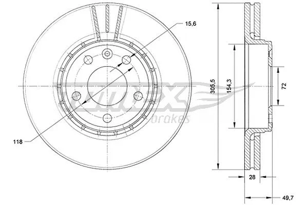 TX 70-27 TOMEX Brakes Тормозной диск (фото 1)