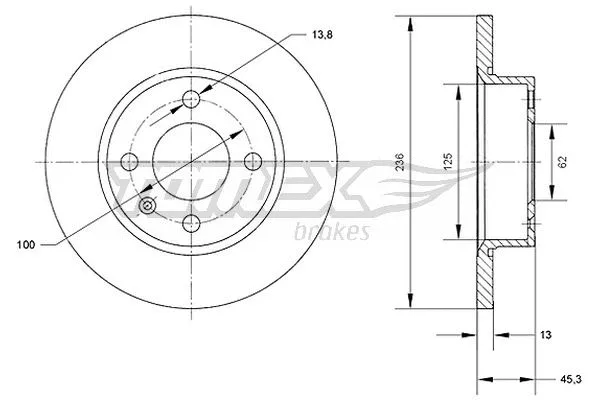 TX 70-41 TOMEX Brakes Тормозной диск (фото 1)