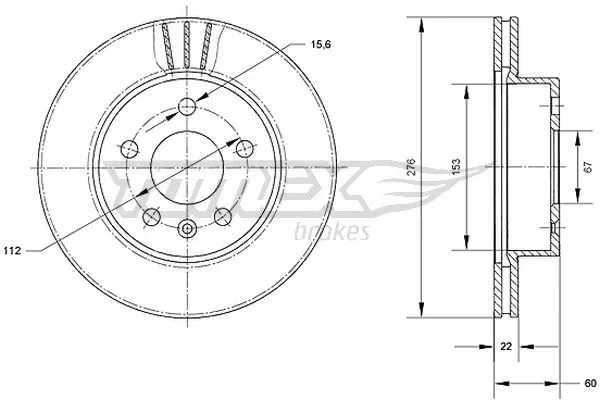 TX 70-52 TOMEX Brakes Тормозной диск (фото 1)