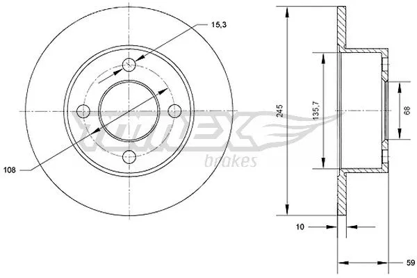 TX 70-57 TOMEX Brakes Тормозной диск (фото 1)