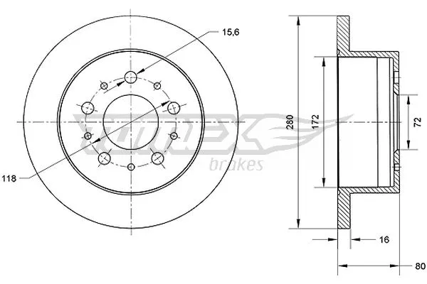 TX 70-61 TOMEX Brakes Тормозной диск (фото 1)