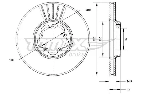 TX 70-75 TOMEX Brakes Тормозной диск (фото 1)