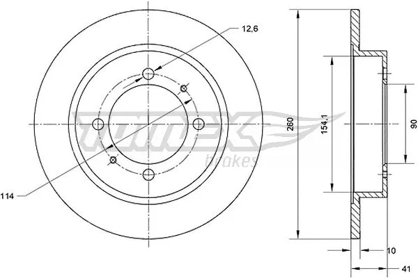 TX 70-82 TOMEX Brakes Тормозной диск (фото 1)