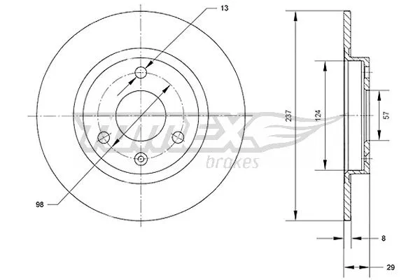 TX 70-86 TOMEX Brakes Тормозной диск (фото 1)