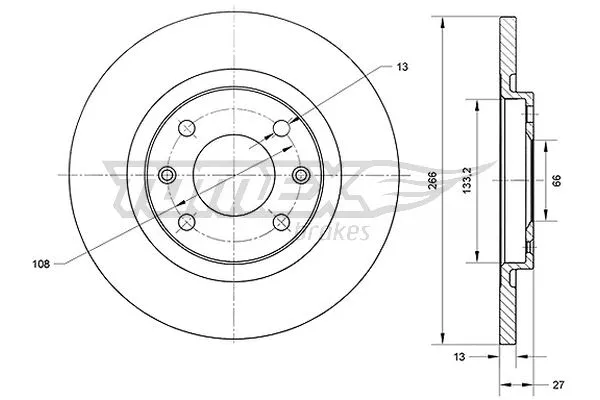 TX 70-94 TOMEX Brakes Тормозной диск (фото 1)