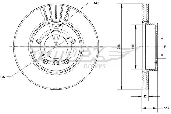 TX 71-02 TOMEX Brakes Тормозной диск (фото 1)