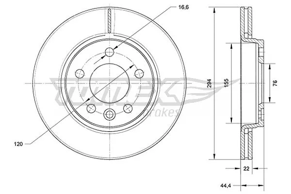 TX 71-07 TOMEX Brakes Тормозной диск (фото 1)