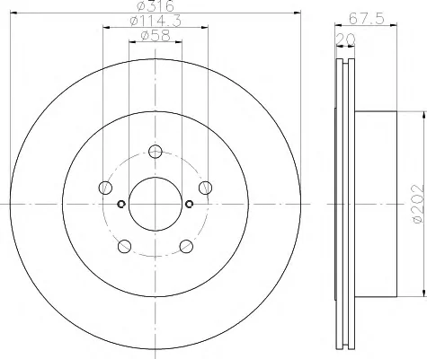 8DD 355 120-201 BEHR/HELLA/PAGID Тормозной диск (фото 1)