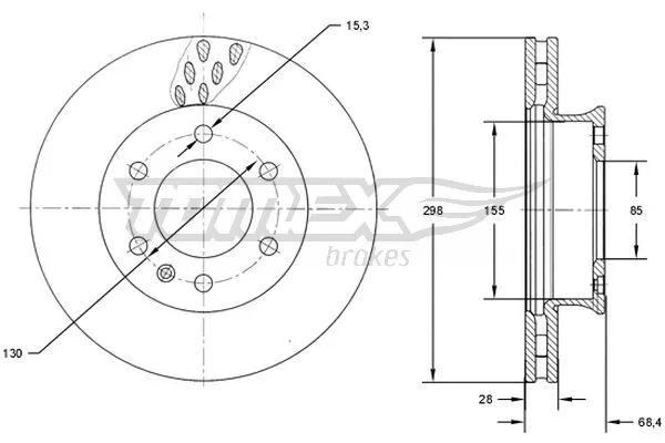 TX 71-19 TOMEX Brakes Тормозной диск (фото 1)