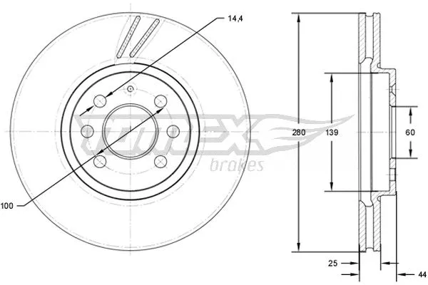 TX 71-20 TOMEX Brakes Тормозной диск (фото 1)