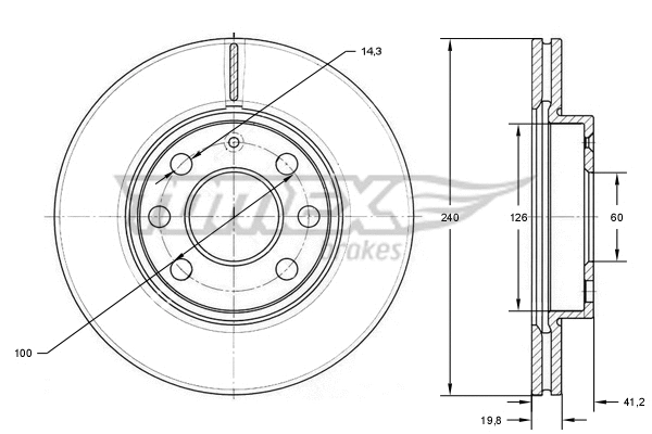 TX 71-21 TOMEX Brakes Тормозной диск (фото 1)