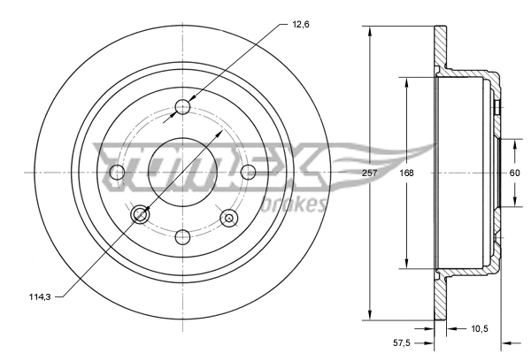 TX 71-36 TOMEX Brakes Тормозной диск (фото 1)