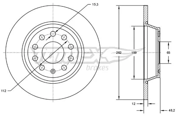 TX 71-37 TOMEX Brakes Тормозной диск (фото 1)