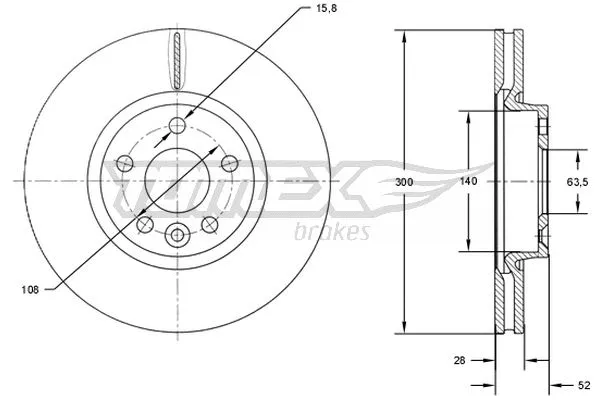 TX 71-56 TOMEX Brakes Тормозной диск (фото 1)