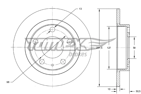 TX 71-58 TOMEX Brakes Тормозной диск (фото 1)